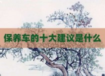 保养车的十大建议是什么