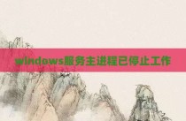 windows服务主进程已停止工作