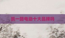 凯一路电动十大品牌吗