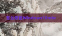 怎么修复Windows10mbr