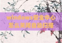 windows安全中心怎么关闭自动扫描