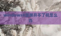 windows8蓝屏开不了机怎么办