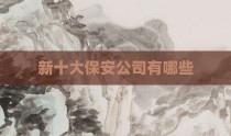 新十大保安公司有哪些