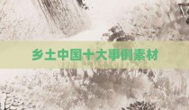 乡土中国十大事例素材