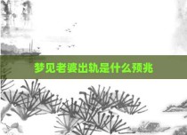 梦见老婆出轨是什么预兆