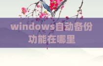 windows自动备份功能在哪里