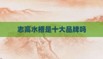 志高水槽是十大品牌吗