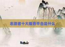 志愿者十大服务平台是什么