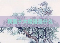 民国十大暗语是什么