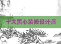 十大黑心装修设计师
