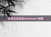 电脑无法安装windows7镜像
