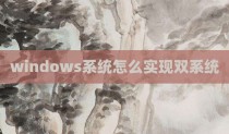 windows系统怎么实现双系统