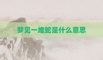 梦见一堆蛇是什么意思