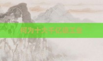 何为十大千亿级工业