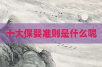 十大保婴准则是什么呢