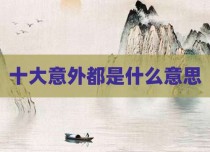 十大意外都是什么意思