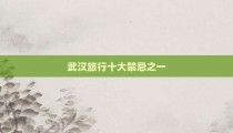 武汉旅行十大禁忌之一