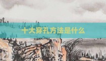 十大穿孔方法是什么