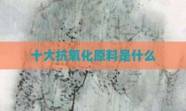 十大抗氧化原料是什么