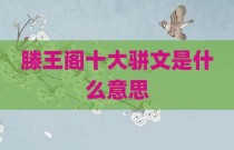 滕王阁十大骈文是什么意思