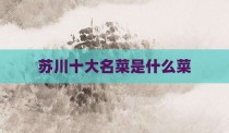 苏川十大名菜是什么菜