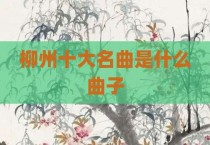 柳州十大名曲是什么曲子