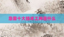 急需十大技术工种是什么