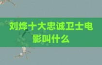 刘烨十大忠诚卫士电影叫什么