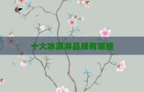 十大冰淇淋品牌有哪些