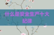 什么是安全生产十大纪律