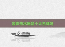容声热水器是十大名牌吗