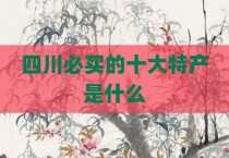 四川必买的十大特产是什么