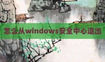 怎么从windows安全中心退出