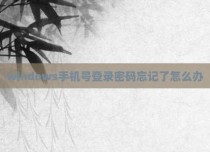 windows手机号登录密码忘记了怎么办
