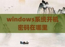 windows系统开机密码在哪里