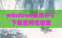 windows系统补丁下载官网在哪里