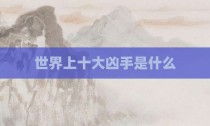 世界上十大凶手是什么