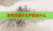 贵州交通十大严禁是什么