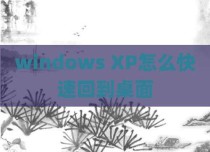 windows XP怎么快速回到桌面