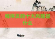 程序员的十大风险是什么
