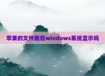 苹果的文件能在windows系统显示吗