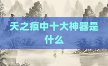 天之痕中十大神器是什么