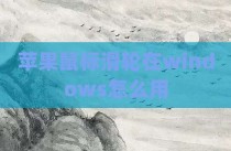 苹果鼠标滑轮在windows怎么用