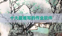 十大最难写的作业软件