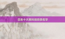 日本十大黑科技奶茶名字