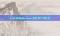 pe系统和windows系统有什么区别