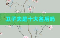 卫子夫是十大名后吗