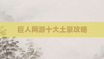 巨人网游十大土豪攻略