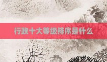 行政十大等级排序是什么