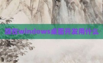 现在windows桌面开发用什么